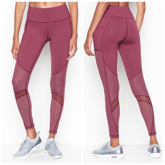 Victoria's Secret Pants - TRADING: VSX Mauve Mesh Knock Out Leggings